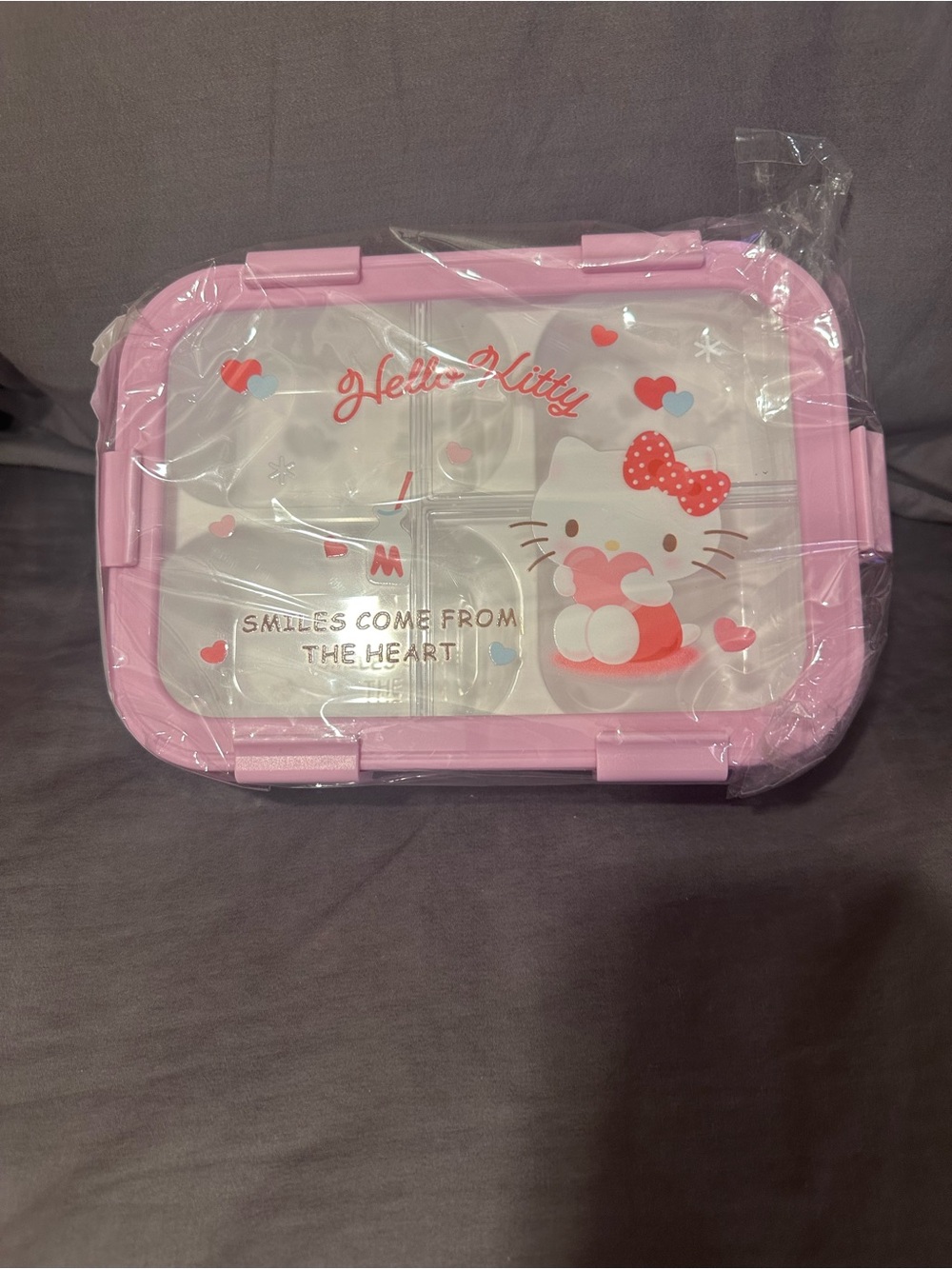 Hello Kitty Pink and White Cute Compartment Lunch Box